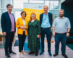 Seit 27. Juni neuer Geschäftsführender Vorstand der AGJ: v.l.n.r.: Dominik Ringler, Claudia Porr, Dr. Gabriele Weitzmann (Vorsitzende), Prof. Dr. Wolfgang Schröer und Philipp Schweizer