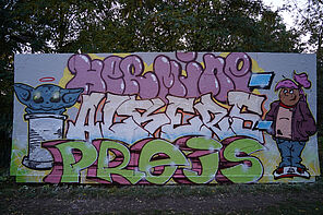 Graffiti-Schriftzug "Hermine Albers Preis"
