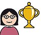 Zeichnung von einer Frau mit einem Pokal
