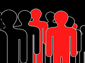 schwarze und rote Figuren als Sinnbild für die Koalitionsverhandlungen
